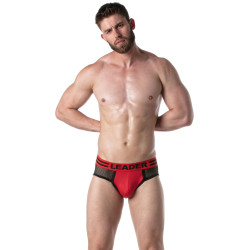 LEADER Slip en mesh LOADED Noir-Rouge